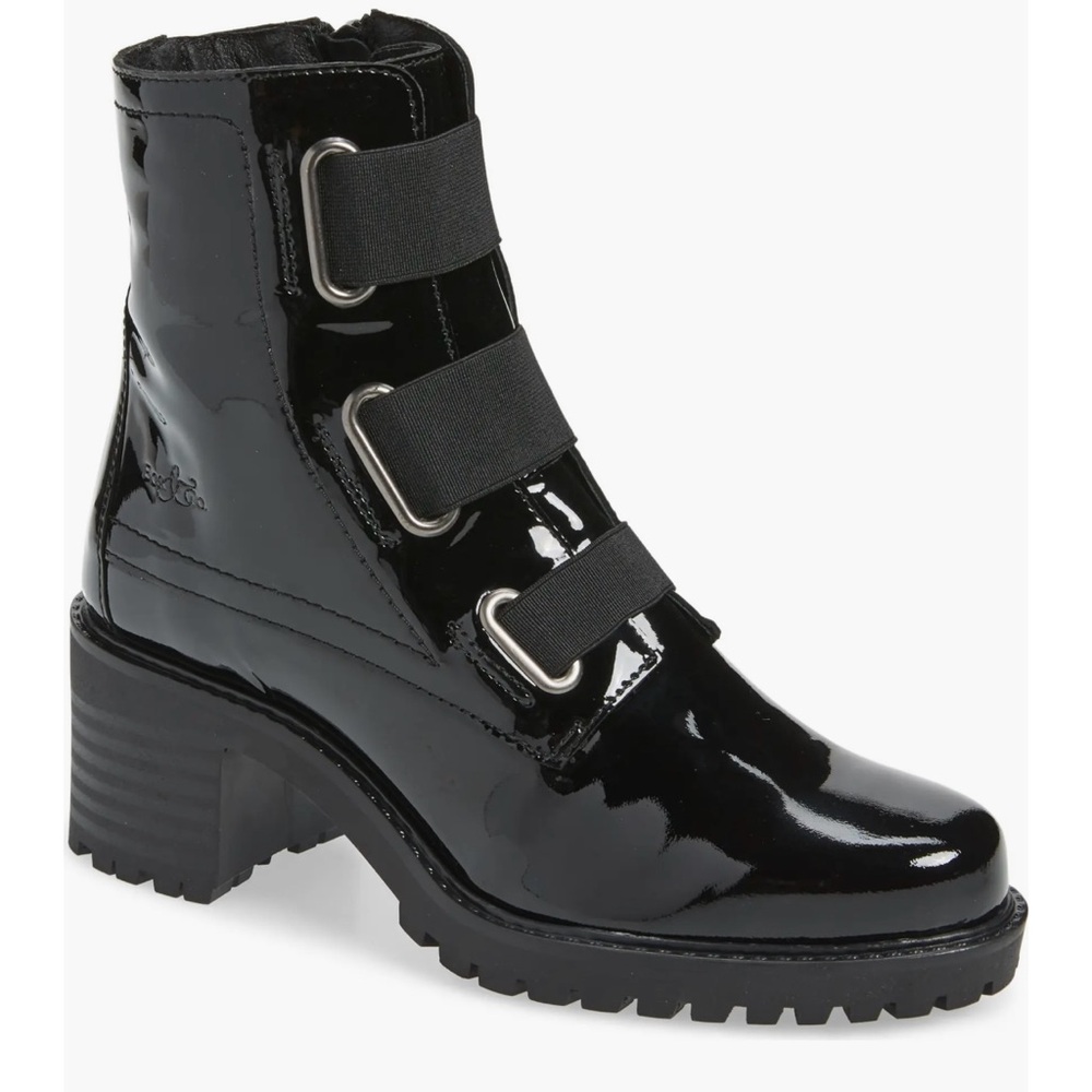 Bos & Co Indie Black Patent Leather Ankle Boots. NWOT. Size 38.